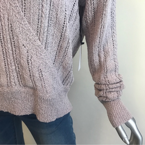 ASTR The Label Lavender Wrap Front Pointelle Knit V-Neck Sweater XL NEW! - Picture 7 of 16